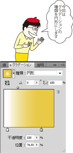 イラレの円形グラデーションの使い方